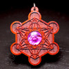 LaserTrees Metatrons Cube Engraved Hardwood Pendant