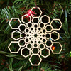 LaserTrees Hexagon Star Fractal Ornament - Sacred Geometry - Laser Cut Wood 