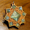 LaserTrees 9 Labradorite Pyramid Eight Sided Star Fractal Hardwood Pendant 