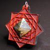 LaserTrees Labradorite Pyramid Eight Sided Star Fractal Hardwood Pendant 