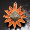 LaserTrees Labradorite Pyramid Seed Lotus Hardwood Pendant 