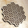 LaserTrees Honeycomb Grid Maple on Birch on Walnut 3 Layer Wall Art 