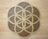 Seed of Life Knot Three Layer Wall Art - Maple, Birch, Walnut by LaserTrees | Sacred Geometry Wall Decor