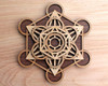 LaserTrees Metatrons Cube 5 Layer Sphere Stand - with optional Selenite Sphere
