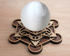LaserTrees Metatrons Cube 5 Layer Sphere Stand - with optional Selenite Sphere 