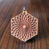 LaserTrees Hexagonal Torus Flower Hardwood Pendant 