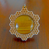 LaserTrees Honeycomb Grid Hardwood 30mm Gemstone Pendant