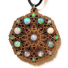  Mushroom Cap Mandala Gemstone Talisman with Ethiopian Opals 