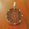 LaserTrees Mushroom Cap Mandala Gemstone Talisman with x8 Opal 