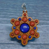 LaserTrees Snowflake Mandala Gemstone Grid Talisman with Lapis Lazuli and Red Jasper 