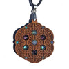 LaserTrees Seed of Life Tetrahedron Gemstone Grid Talisman with Labradorite Amethyst and Opal 