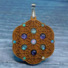 LaserTrees Seed of Life Tetrahedron Gemstone Grid Talisman with Labradorite Amethyst and Opal 