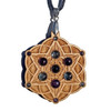Starseed Gemstone Grid Talisman with Iolite Amethyst and Topaz by LaserTrees | Handcrafted Sacred Geometry