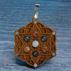 Starseed Gemstone Grid Talisman with Sunstone and Moonstone by LaserTrees | Handcrafted Sacred Geometry