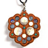 LaserTrees LED Gemstone Talisman Pendant - Cherry with Rainbow Moonstone, Ethiopian Opal and Aquamarine 