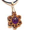 LaserTrees Mini Gemstone Mandala Talisman with Amethyst and Garnet on Cherry