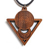 LaserTrees Triangle Sun and Moon Hardwood Pendant by Julie Banwellund 