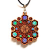 Hex Flower Gemstone Grid Talisman - 12 Ethiopian Opals by LaserTrees | Handcrafted Sacred Geometry