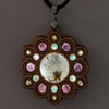 LaserTrees LED Gemstone Talisman Pendant - Sound Reactive - Maple with Prehnite, Amazonite, Amethyst and Aquamarine 