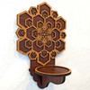 LaserTrees Hex Flower Wall Art - Shelf/Sconce 