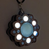 LaserTrees LED Gemstone Talisman Pendant - Light Warrior - Cherry with White Moonstone, Rainbow Moonstone and Rose Quartz 