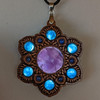 LaserTrees LED Gemstone Talisman Pendant - Flame Talisman - Cherry with Amethyst, Apatite and Sodalite 
