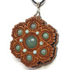 LaserTrees LED Gemstone Talisman Pendant - Swirl Star - Cherry with Aventurine and Amazonite