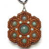 LaserTrees LED Gemstone Talisman Pendant - Swirl Star - Cherry with Aventurine and Amazonite