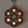 LaserTrees LED Gemstone Talisman Pendant - Swirl Star - Cherry with Aventurine and Amazonite