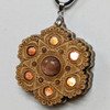 LaserTrees Gemstone Talisman Pendant - Swirl Star - Maple with Sunstone 