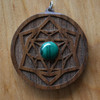 LaserTrees Tetrahedron Shield Hardwood Pendant 