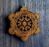 LaserTrees Six Point Galactic Star Hardwood Pendant 