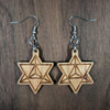Star Tetrahedron Hardwood Earrings by LaserTrees | Artisan Boutique Jewelry