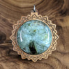 LaserTrees Triangle Mandala Hardwood 30mm Gemstone Pendant