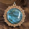 LaserTrees Triangle Mandala Hardwood 30mm Gemstone Pendant