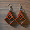 LaserTrees Square Fibonacci Cascade Hardwood Earrings 