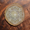 LaserTrees Root Chakra Crystal Grid Design - Laser Engraved Agate 