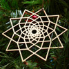 LaserTrees 10 Sided Star Fractal Ornament - Sacred Geometry - Laser Cut Wood 