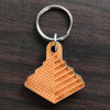 Cube Pyramid Hardwood Keychain by LaserTrees | Sustainable Geometric Gift