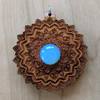 LaserTrees Nonagon Mandala 1 Hardwood Pendant by Corey Clark