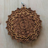LaserTrees Nonagon Mandala 1 Hardwood Pendant by Corey Clark