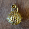 Flower of Life Sphere - Gold Plated Aromatherapy Pendant
