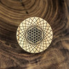 LaserTrees Pointed Flower of Life Grid Hardwood Hat Pin 