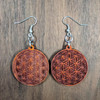 LaserTrees Flower of Life Orb Hardwood Earrings