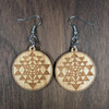 Sri Yantra Hardwood Earrings by LaserTrees | Artisan Boutique Jewelry