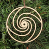 LaserTrees Fibonacci Vortex Ornament - Sacred Geometry - Laser Cut Wood 