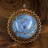 LaserTrees Square Vortex Cut Through Hardwood 30mm Gemstone Pendant