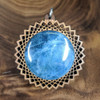 LaserTrees Square Vortex Cut Through Hardwood 30mm Gemstone Pendant