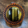 LaserTrees Square Vortex Cut Through Hardwood 30mm Gemstone Pendant 