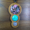LaserTrees Fibonacci Orb Drip Hardwood Pendant with 3 Gemstones